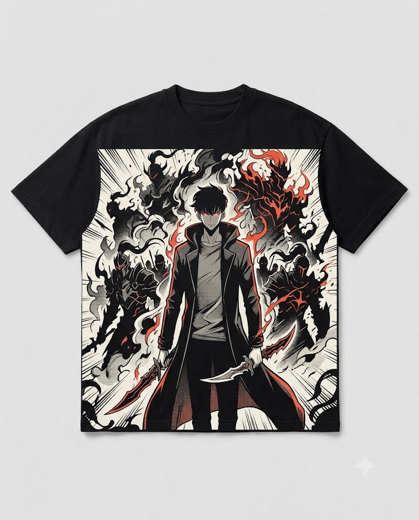 Shadow Monarch Tee in True Black, front. Nawaweeb Yoko clan